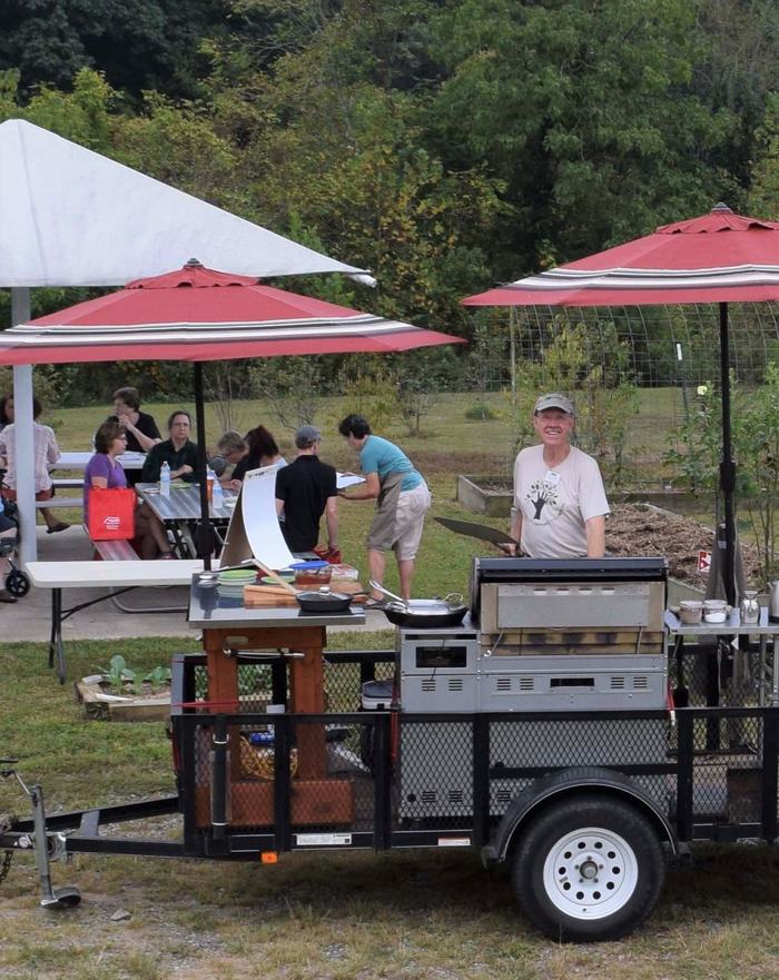 BBQ grill on trailer