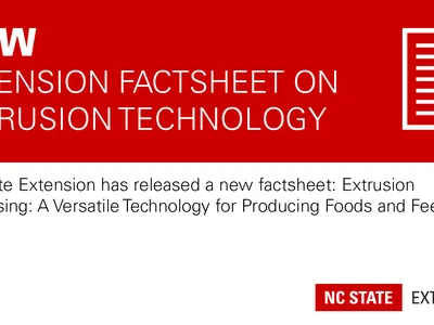 Red banner with text New: Extension Factsheet on Extrusion Technology