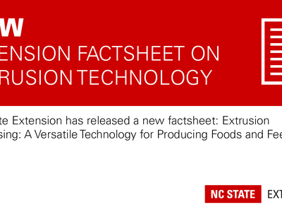 Red banner with text New: Extension Factsheet on Extrusion Technology
