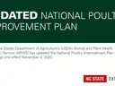 Banner with text Updated National Poultry Improvement Plan and APHIS and NC State Extension logos