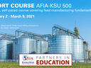 A feedmill with overlay text Short Course AFIA-KSU 500