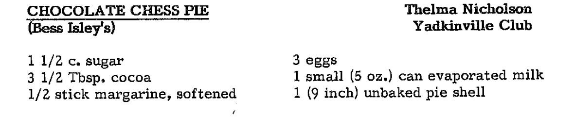 chocolate chess pie ingredients