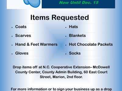 Share the warmth with McDowell 4-H & MATCH now until Dec. 15.