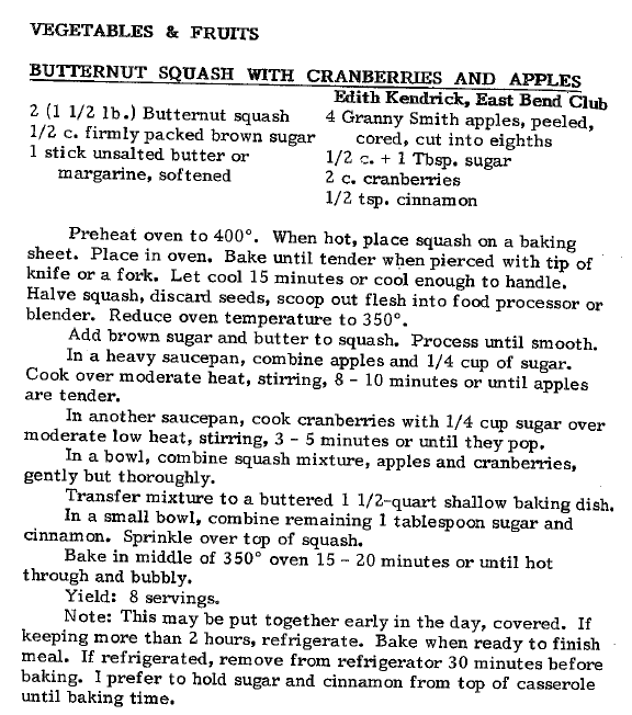 Butternut squash with cranberries and apple