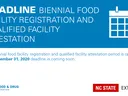 FDA attestation deadline banner with text Deadline Biennial Food Facility Registration and Qualified Facility Attestation
