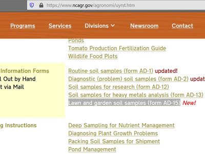 NCDA Soil Testing website