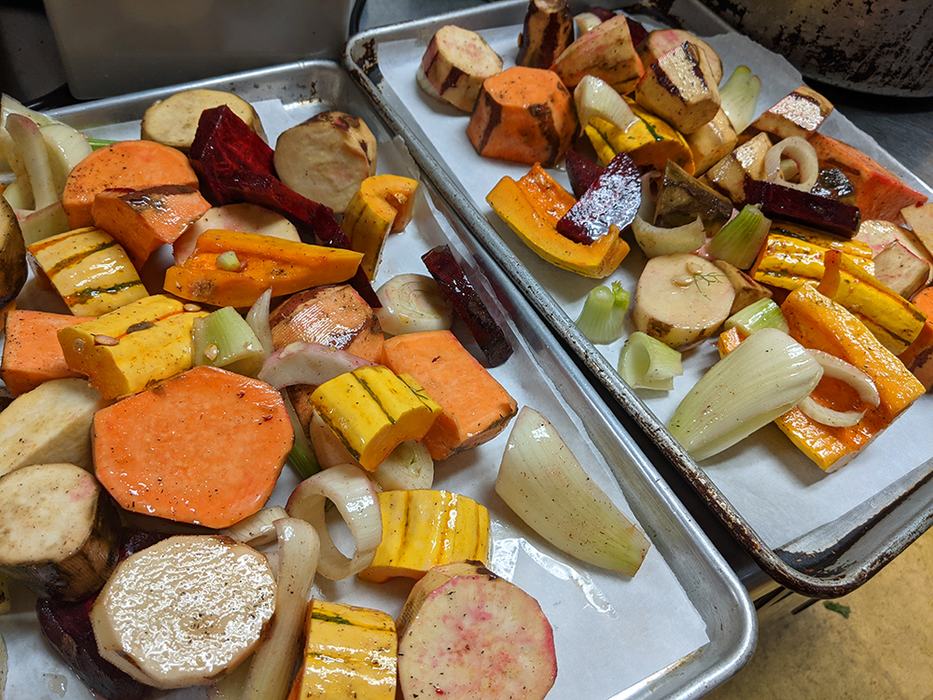 Veggies ready to be roasted