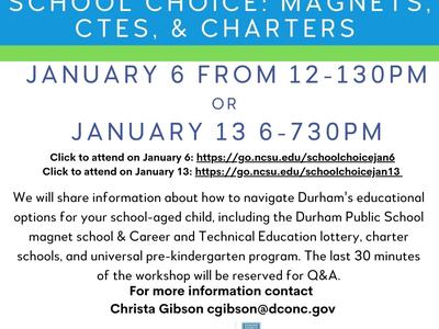 School Choice Workshop flyer
