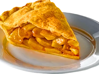 slice of apple pie on a plate