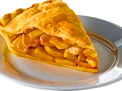 slice of apple pie on a plate