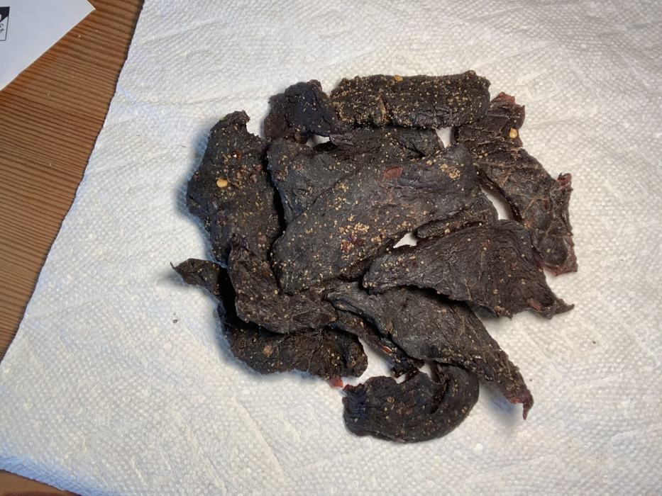 Venison jerky dried
