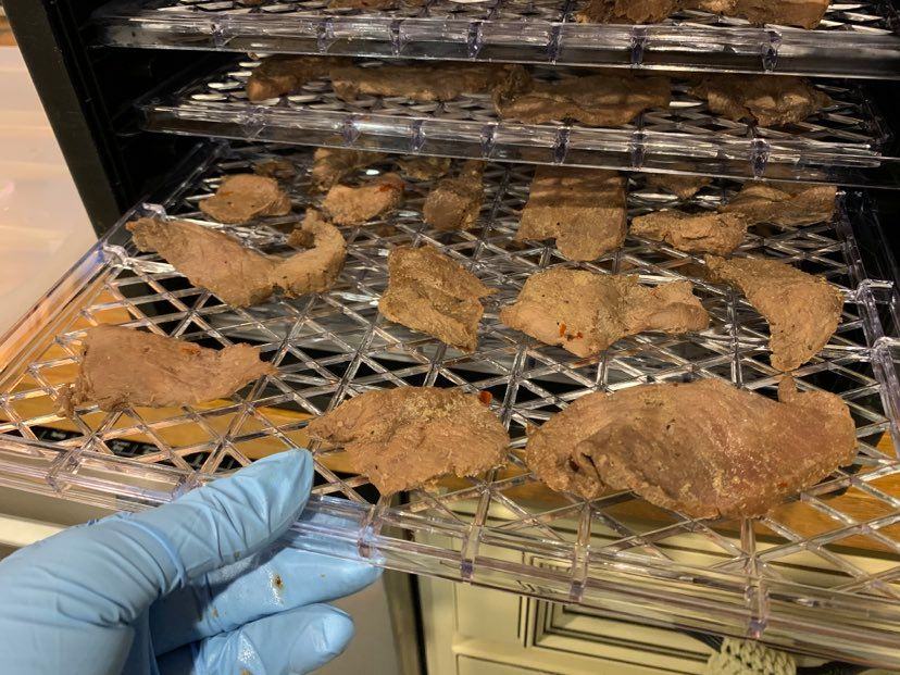 Jerky in dehydrator