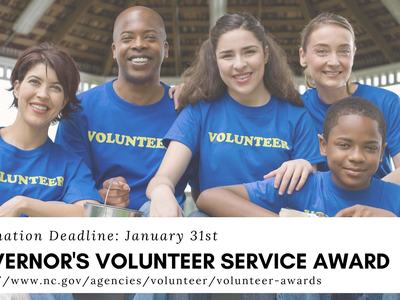 Governor's Volunteer Service Award Flyer-group of smiling people