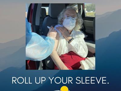 Edith B getting vaccinated.