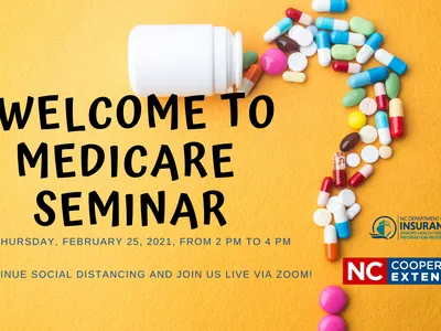 Pill bottle with Medicare program advertisement