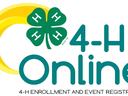 Green 4‑H four-leaf clover and text "4‑H Online" with subtext "4‑H ENROLLMENT AND EVENT REGISTRATION"