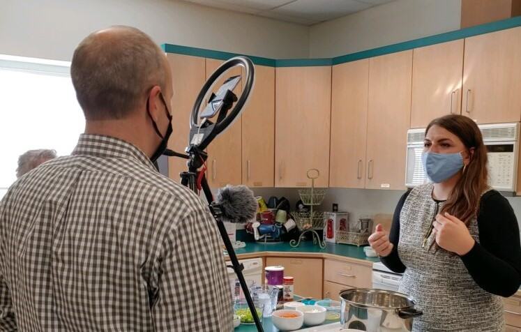 Woman being filmed with camera phone