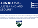 dark blue banner with devices icon and text Webinar Avian Influenza and Biosecurity