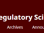 Website header with title "Journal of Regulatory Science" and navigation links