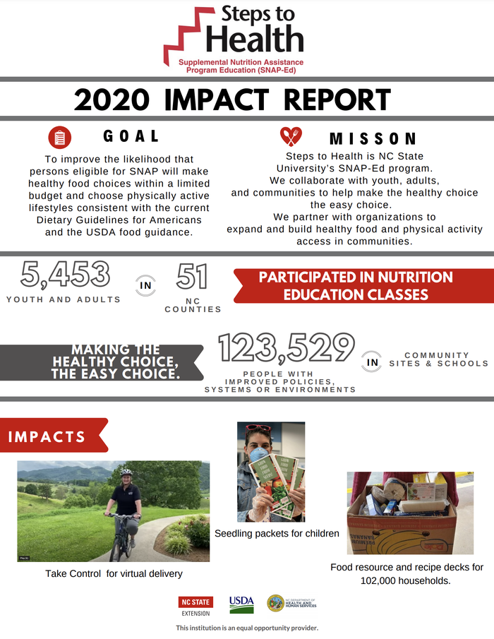 Report of Steps to HEalth Impact, infographic