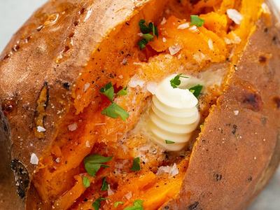 Perfectly baked sweet potato