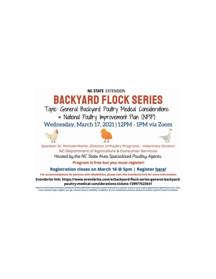 Backyard Flock Series flyer image