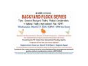NC State Extension Backyard Flock Series flyer: webinar Mar 17, 2021 12–1 PM via Zoom