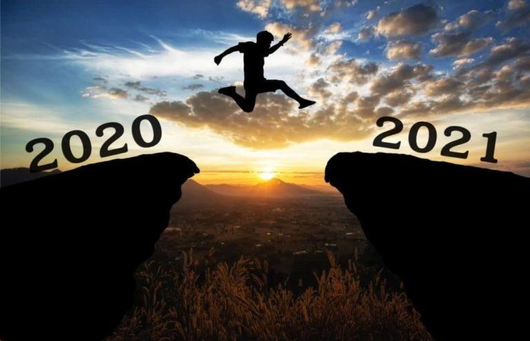 man jumping form 2020 t0 2021