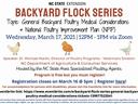 flyer for the Backyard Flock Series, all information in page text