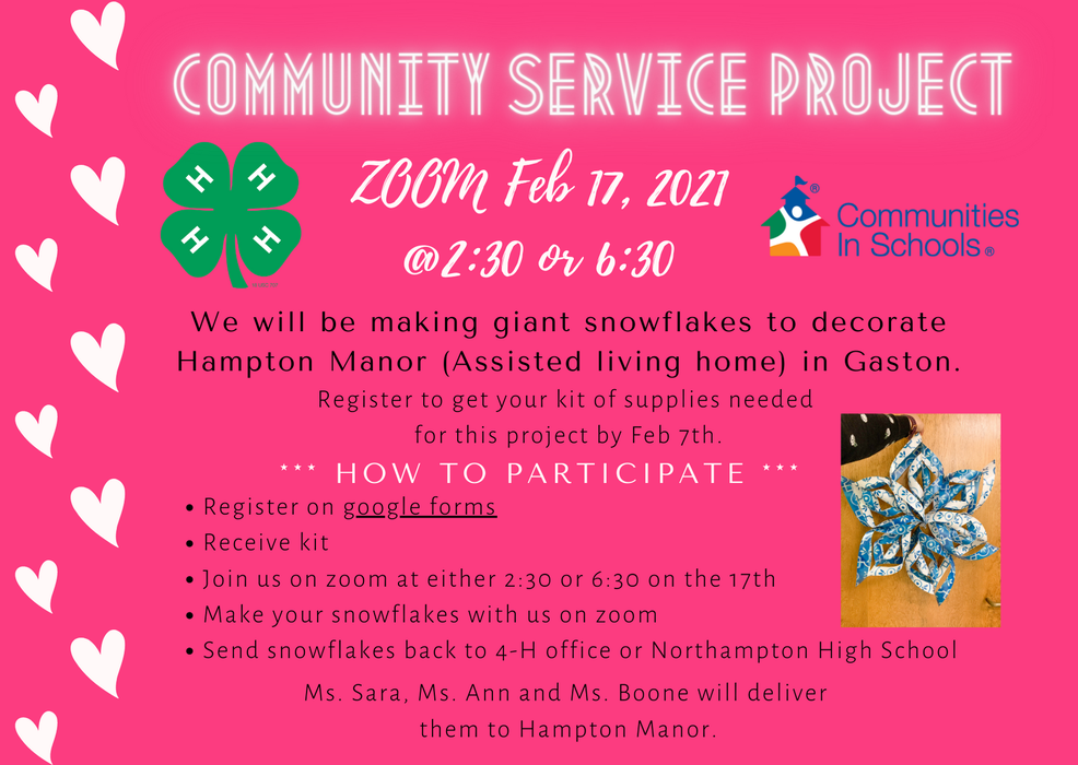 Community Service Project flyer image