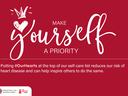 Putting #OurHearts at the top of our self-care list reduces our risk of heart disease and can help inspire others to do the same.