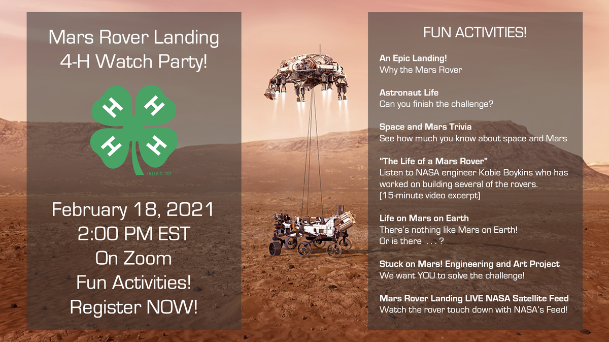 Mars rover landing on Mars