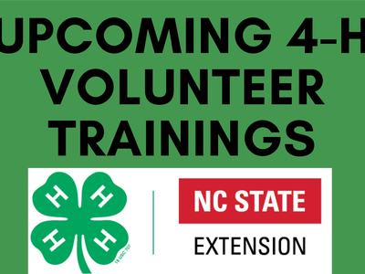 Upcoming 4-H Volunteer Trainings — NC State Extension