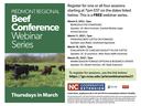 Piedmont Regional Beef Conference Webinar Series — Thursdays in March; free webinars