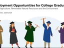 Diverse student characters in graduation clothes