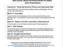 Dare County Extension Master Gardener flyer: Library Garden Series Feb–Apr 2021 Zoom presentations