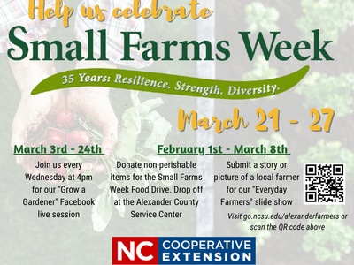 Small Farms Week March 21–27 — "35 Years: Resilience. Strength. Diversity." NC Extension