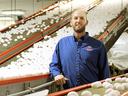 Trey Braswell in an egg production facility