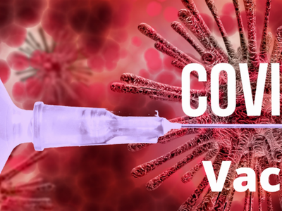 COVID-19 Vaccine Flyer with a Needle