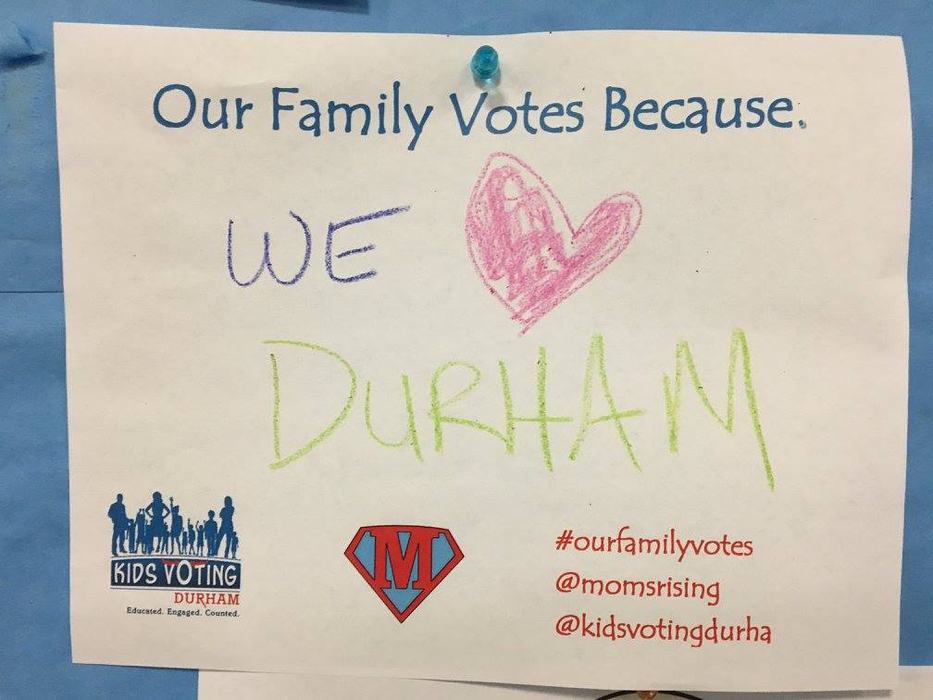 We Love Durham written in crayon