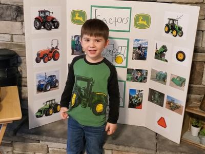 Boy with tractor presentation