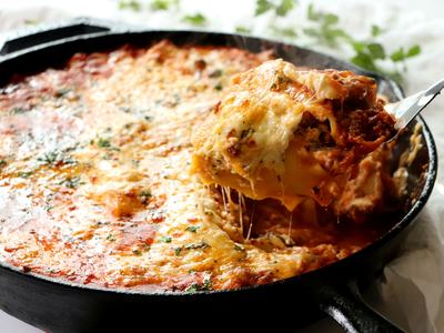 Skillet Lasagna in Cast Iron Skillet