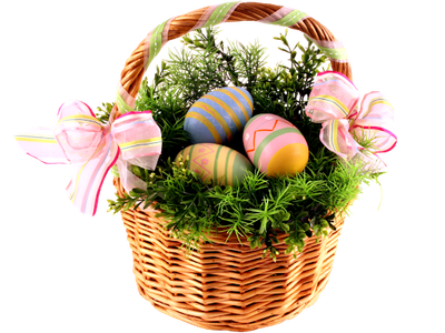 Easter basket with eggs