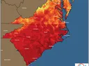 Minimum temp forecast for Friday map