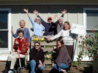 Master Gardener volunteers in the garden