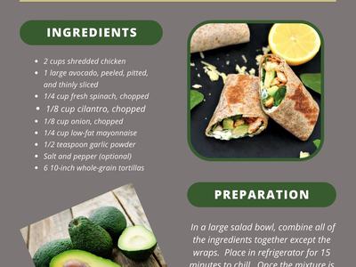 Green chicken wrap
