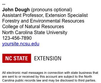 Example of a shorter email signature