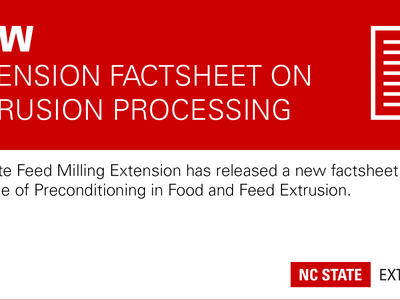 Red banner with text New: Extension Factsheet on Extrusion Processing