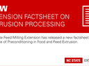 Red banner with text New: Extension Factsheet on Extrusion Processing