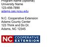 North Carolina Cooperative Extension employee email signature long example